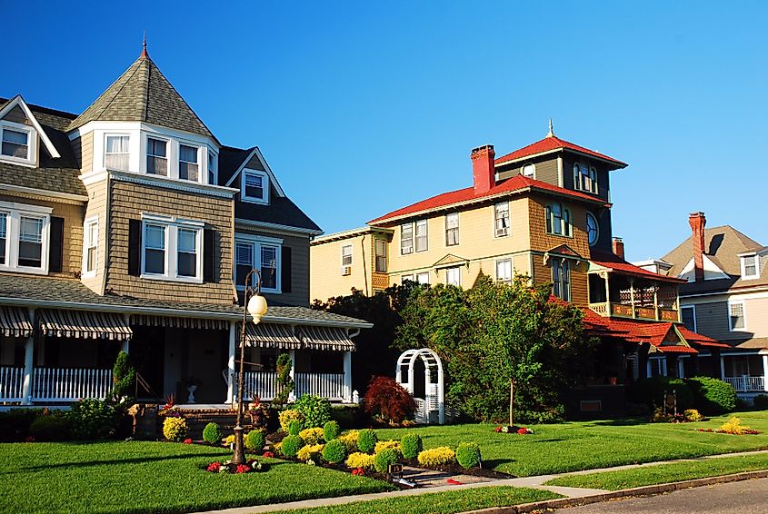 Victorian homes in Spring Lake, New Jersey.