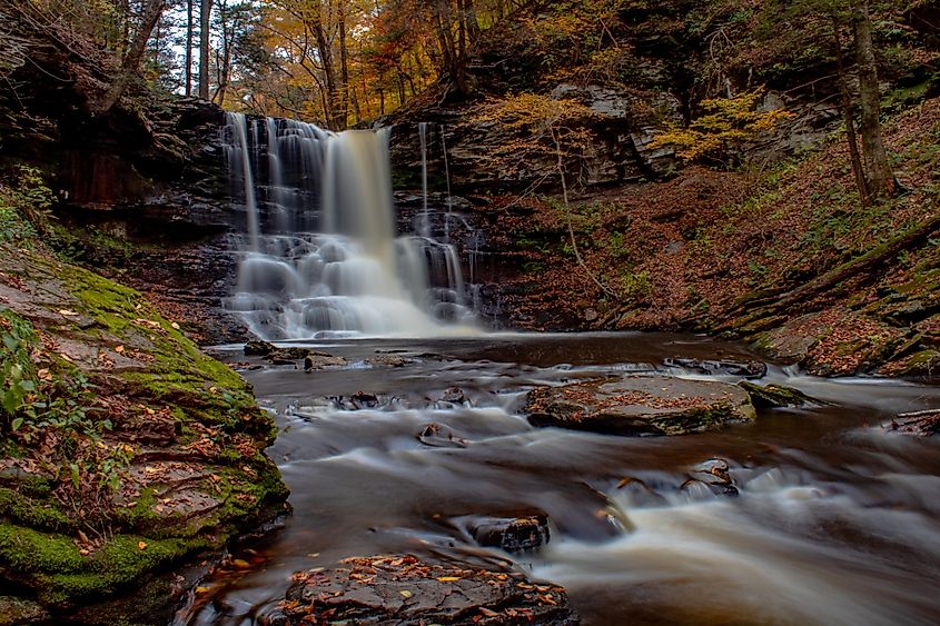 Ricketts Glen State Park in fall.