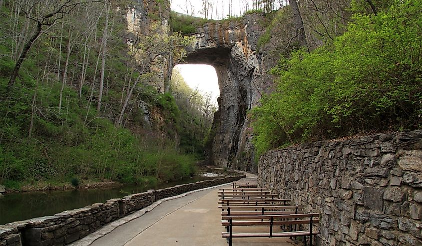 Natural Bridge State Park in the State of Virginia
