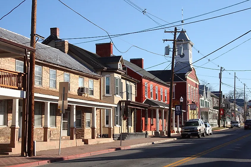 Downtown Boonsboro businesses in Maryland.