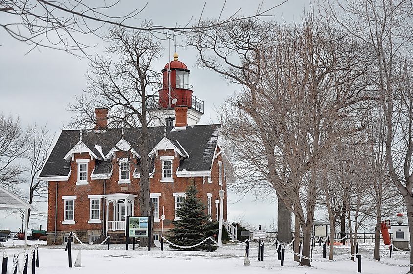 Dunkirk Lighthouse in the snow