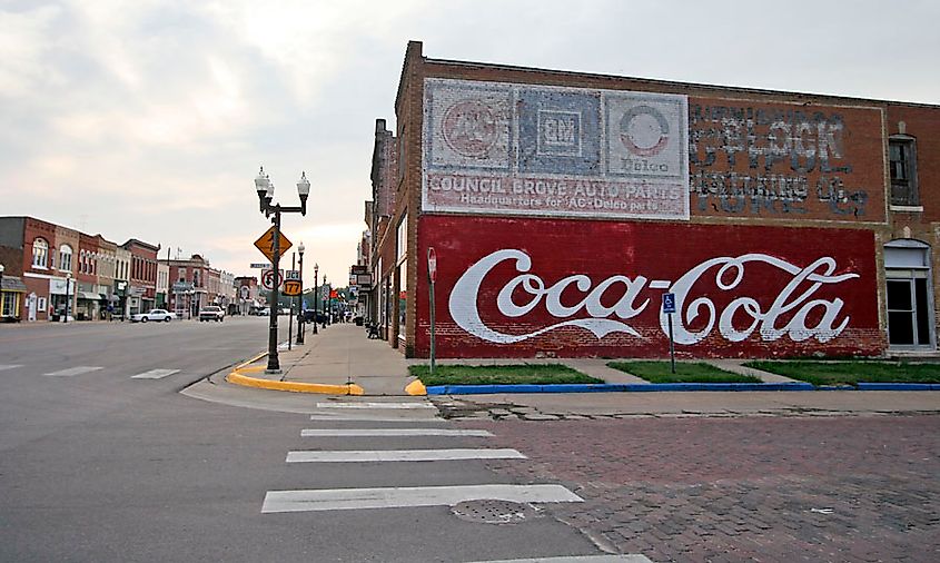 View of downtown streets in Council Grove, Kansas.