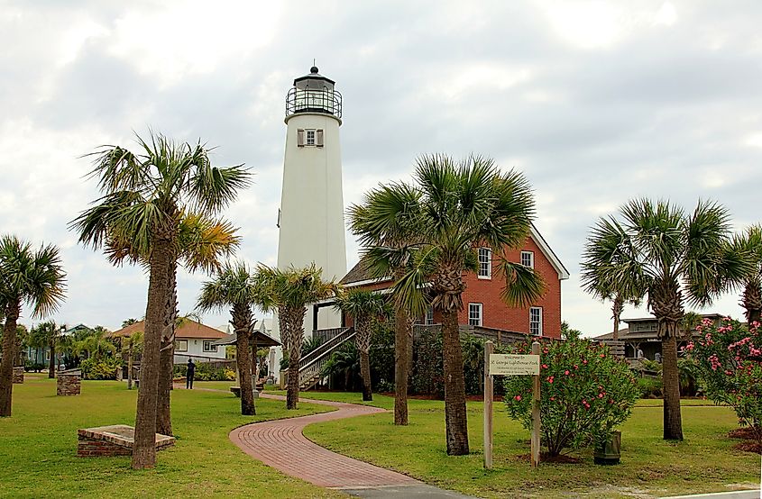 Brick lighthouse on St. George Island, Florida. Editorial credit: Faina Gurevich / Shutterstock.com