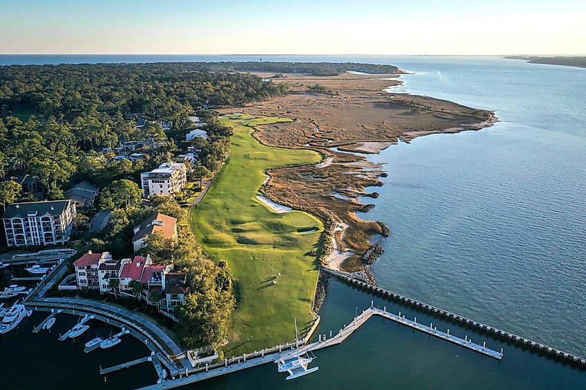 Aerial view of Hilton Head Island.