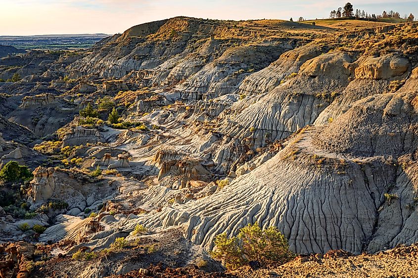 The spectacular landscape of the Makoshika State Park, Montana.