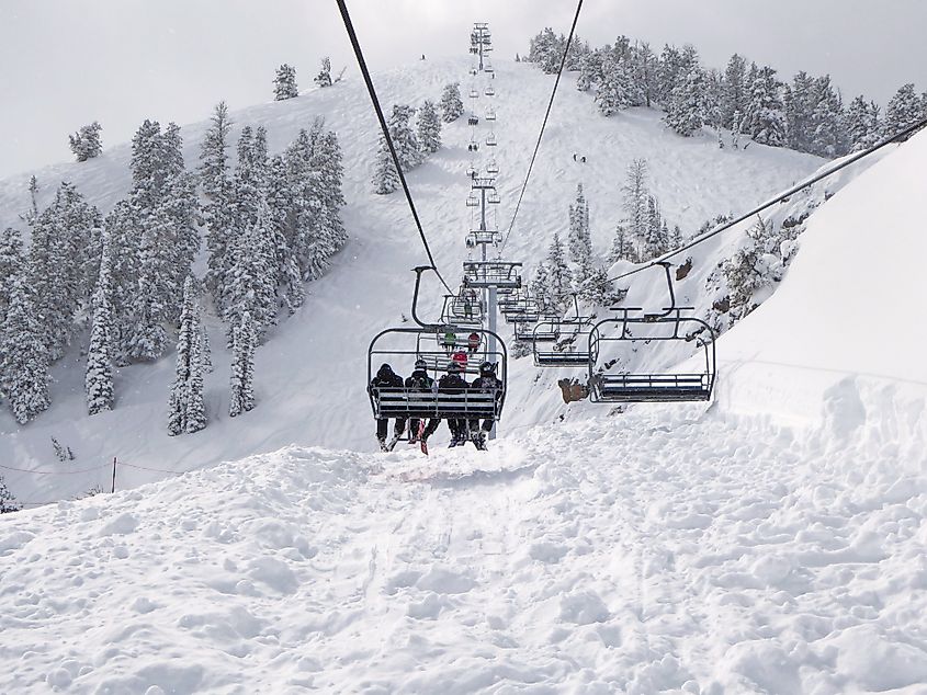 Chair lift at Powder Mountain ski resort in Utah