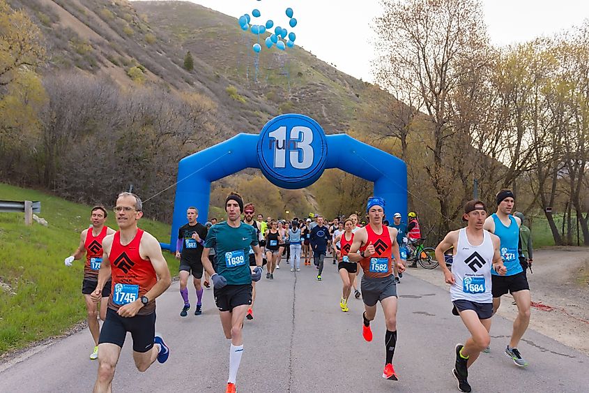 A marathon race in Provo, Utah. 