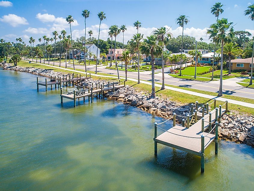 Dockside on a sunny day in Dunedin, Florida.