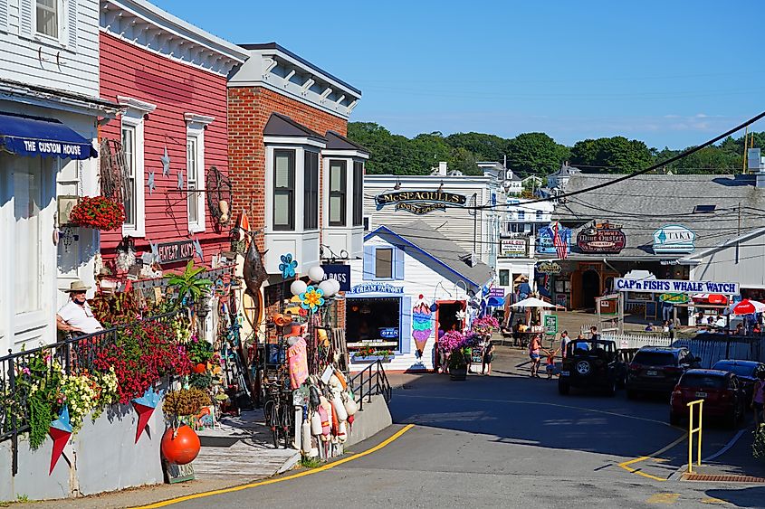 View of Boothbay Harbor, a tourist fishing town in Lincoln County, Maine, United States. Editorial credit: EQRoy / Shutterstock.com