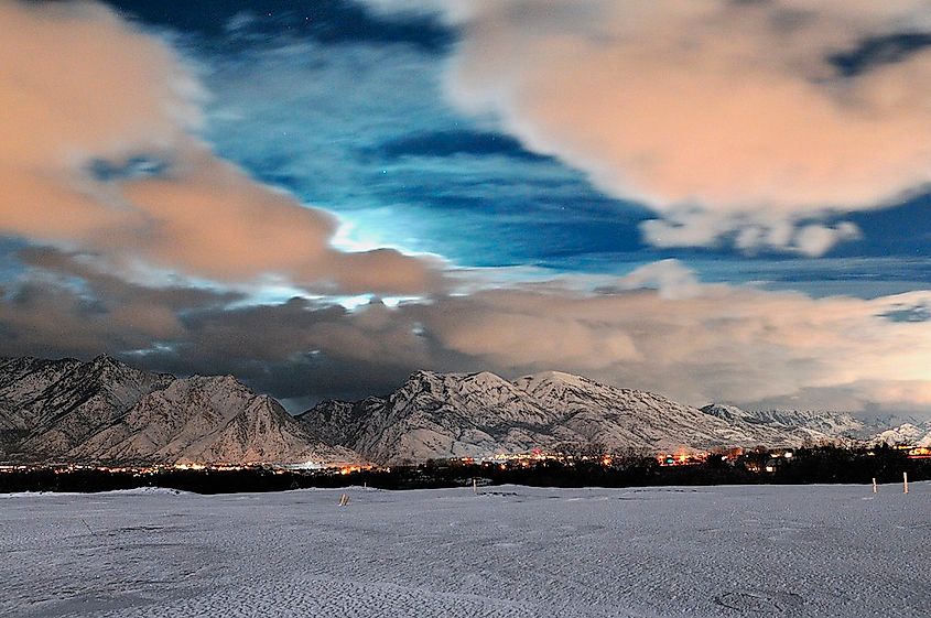 View of Highland, Utah at night