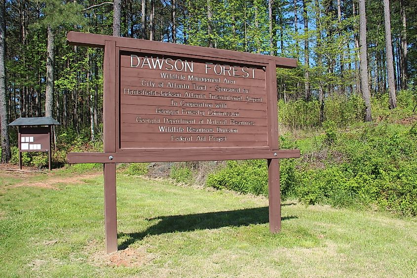 Dawson Forest sign in Georgia.