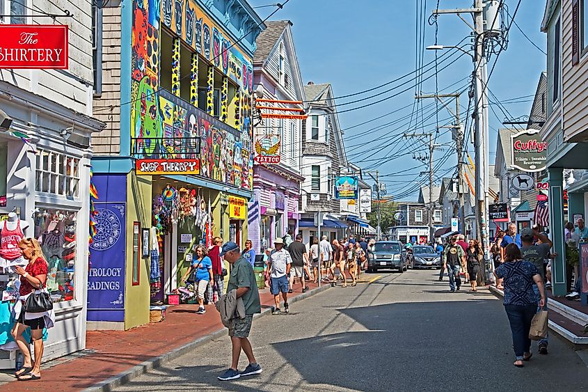 Crowds of people on Commercial Street in Provincetown, Massachusetts, via Mystic Stock Photography / Shutterstock.com