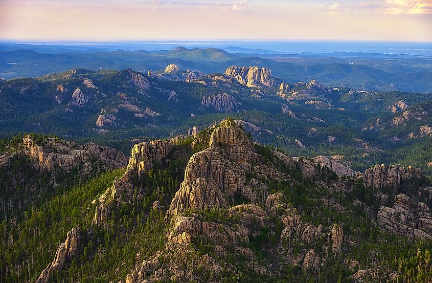 An aerial view of the Black Hills, South Dakota