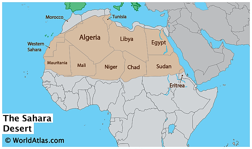 Locate Sahara Desert On World Map Sahara Desert - Worldatlas