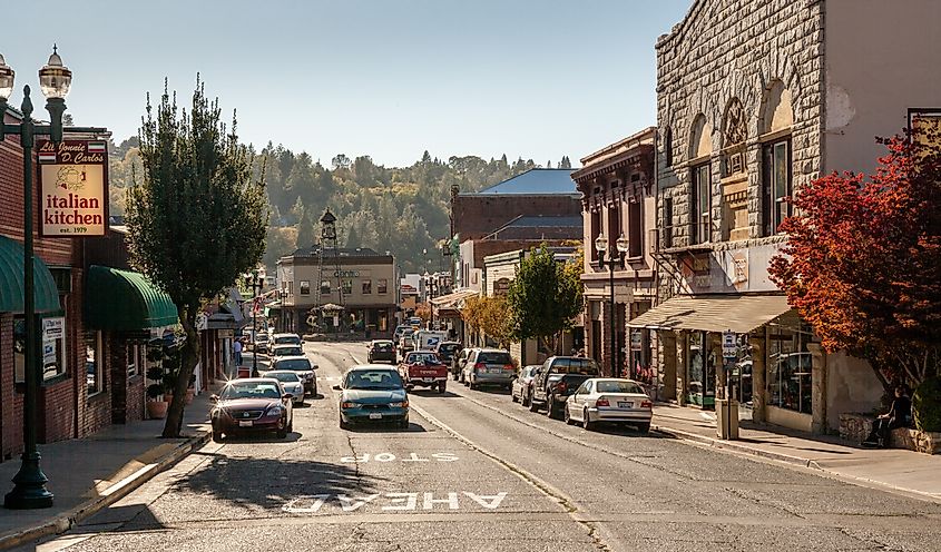 Mainstreet in the historic town of Placerville, California.