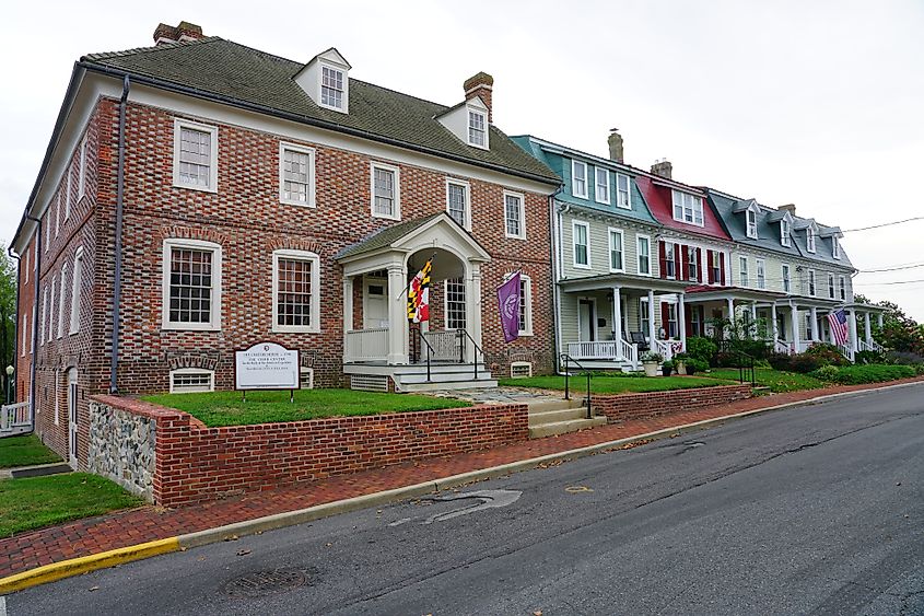 Rustic buildings in Chestertown, Maryland.