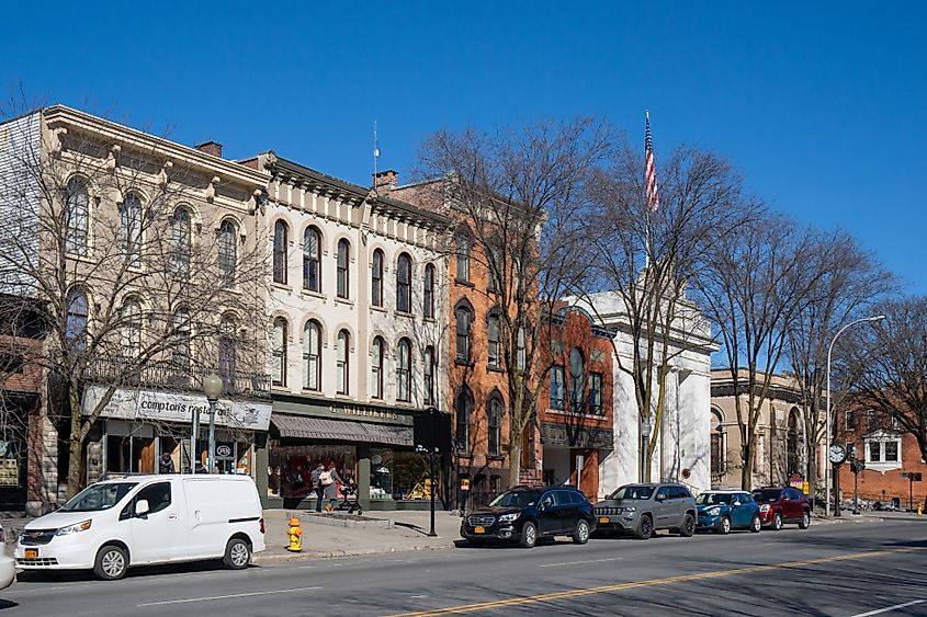 A landscape view of downtown Saratoga Springs