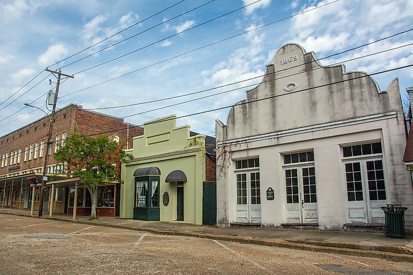 Historic buildings in Woodville, Mississippi