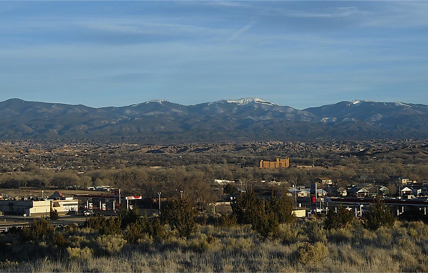 A view of the city of Espanola from the city's industrial park