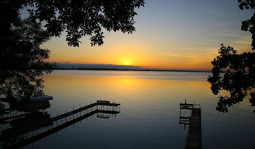 Sunset on Spirit Lake, Iowa. 