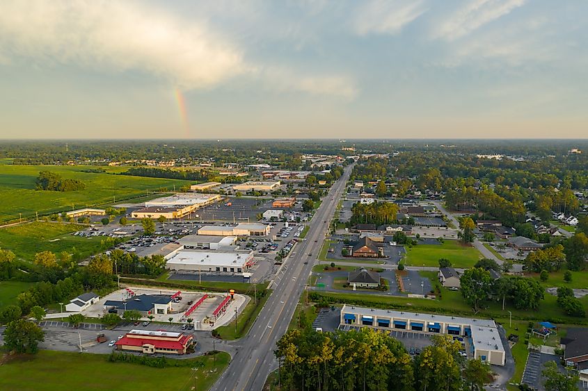  Aerial photo Lumberton, NC, USA.