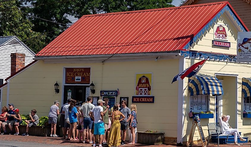 Downtown ice cream shop in St. Michaels, Maryland.