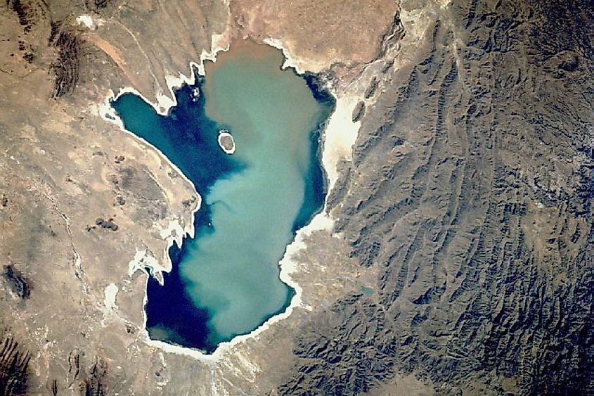 Aerial view of Lake Poopo.