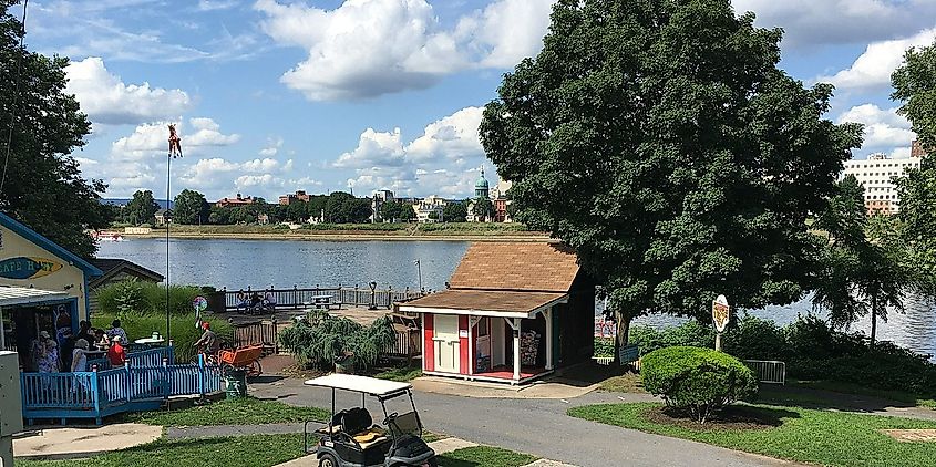 Riverside park at City Island, Harrisburg, Pennsylvania.