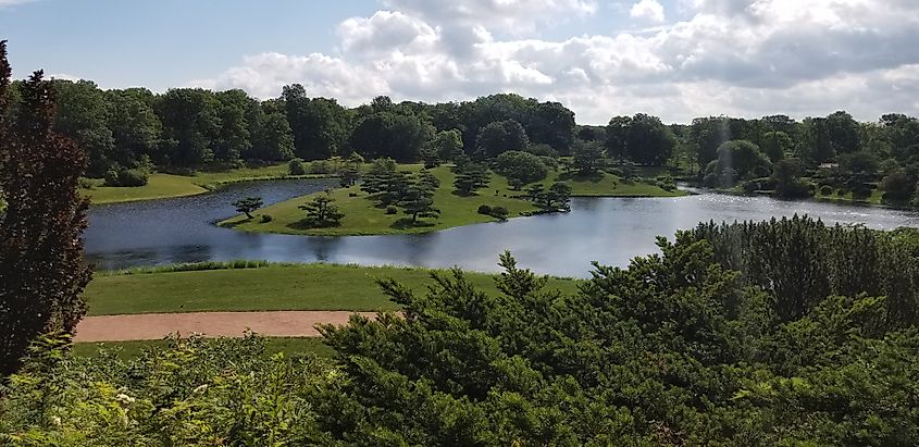 A lake in the town of Highland Park, Illinois.