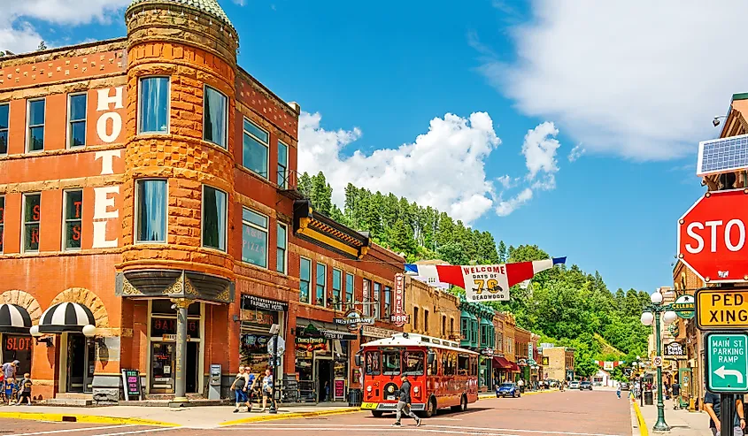 The Main Street in Deadwood, South Dakota.