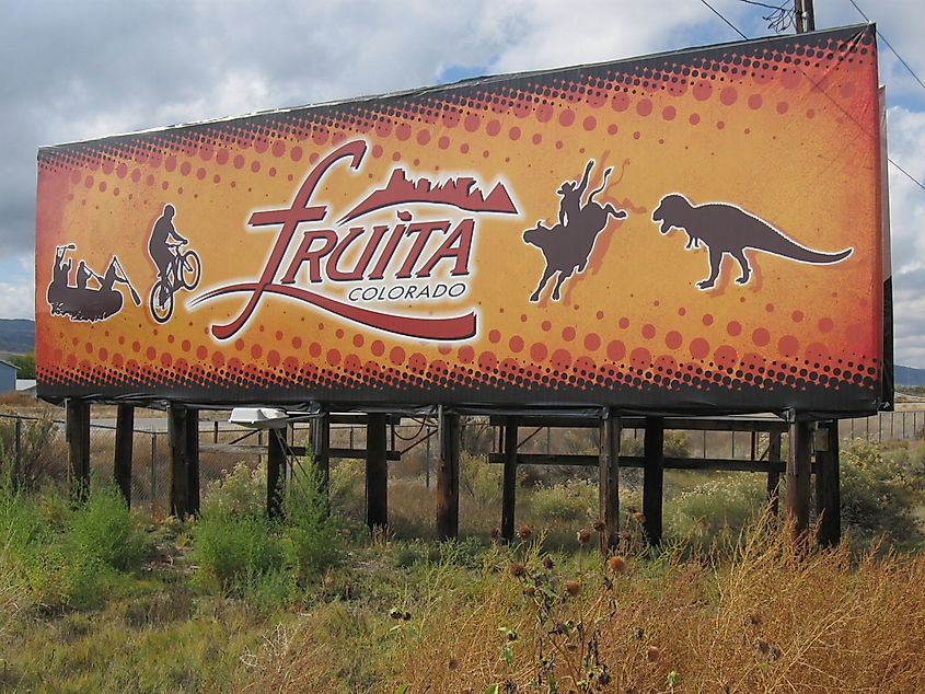 Sign welcoming visitors to Fruita, Colorado.