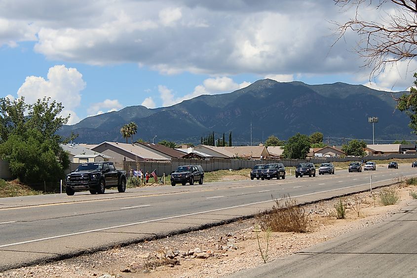 Highway running through Sierra Vista, Arizona