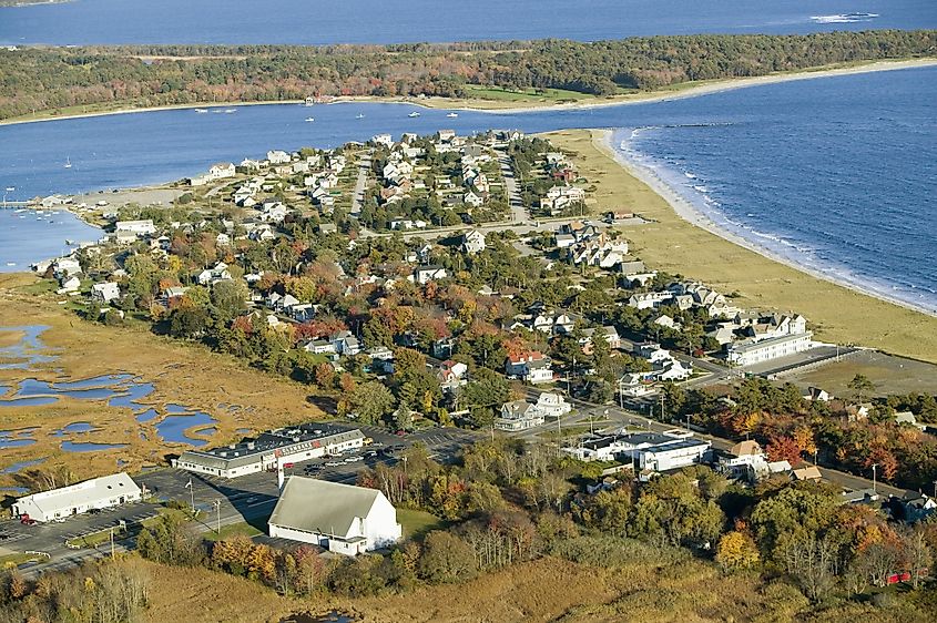 Pine Point Beach located in Scarborough, Maine, outside of Portland.