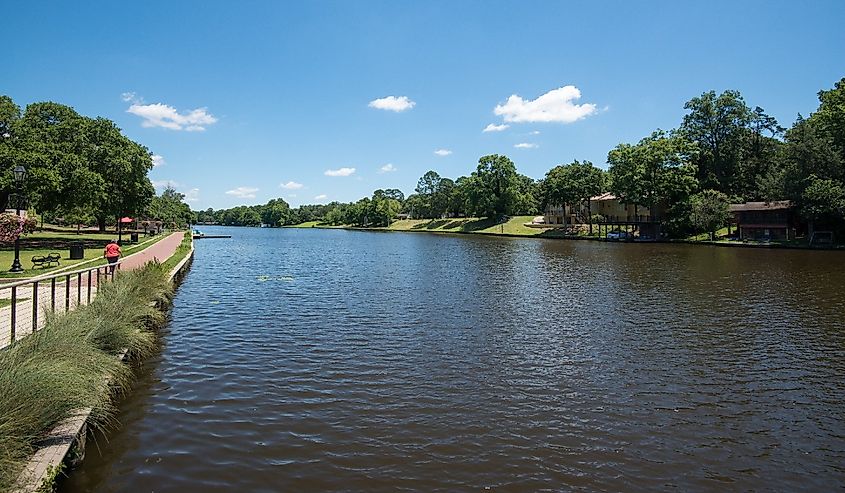 River and riverwalk in Natchitoches, LA