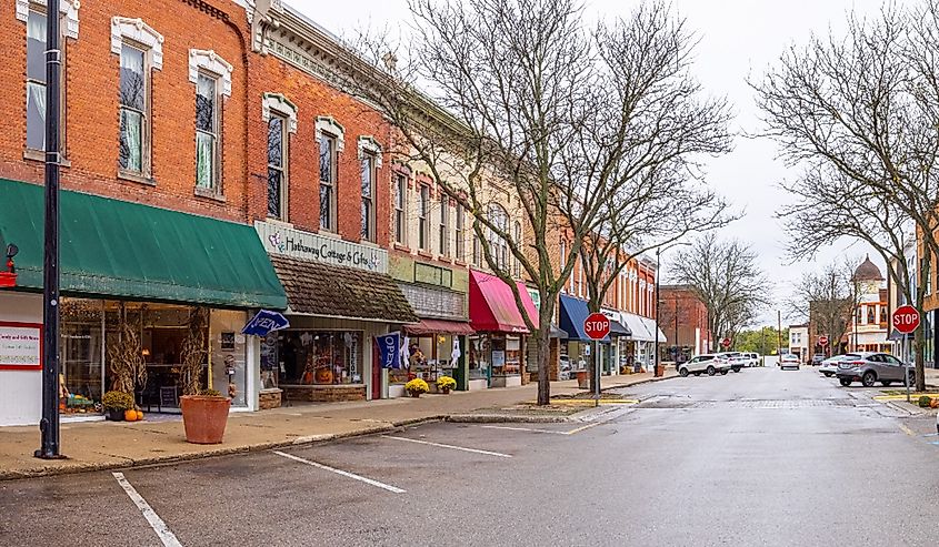 The old business district on Locust street, Allegan, Michigan.