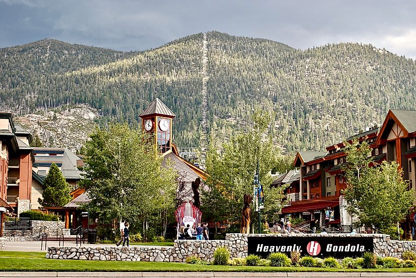 Heavenly Village located at the base of the Heavenly Mountain Resort Gondola in South Lake Tahoe, California