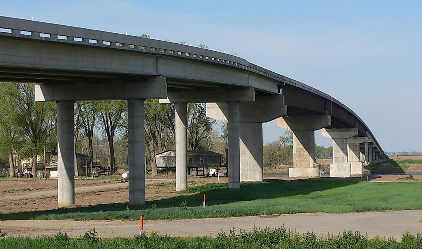 Bridge across the Missouri River in Rulo, Nebraska.