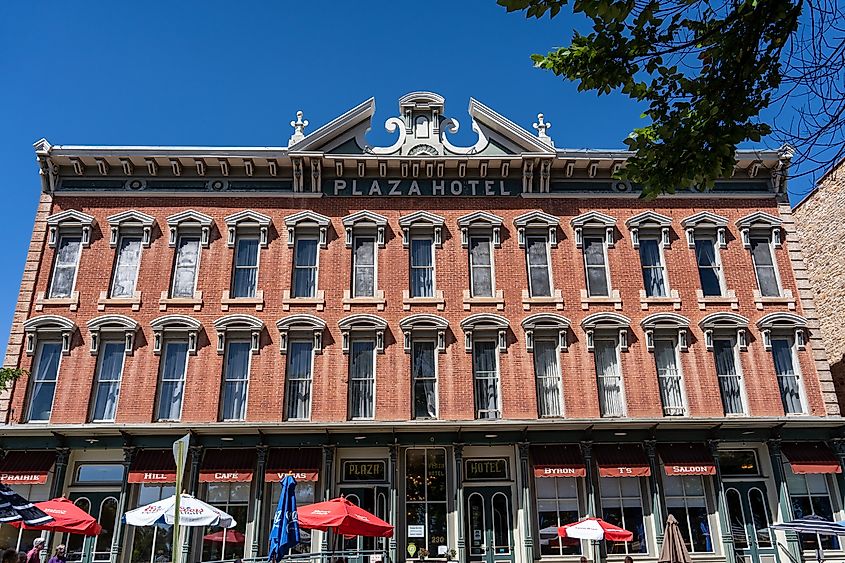 Historic Plaza Hotel in Las Vegas, New Mexico.