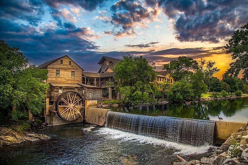 The old mill in Gatlinburg, Tennessee.