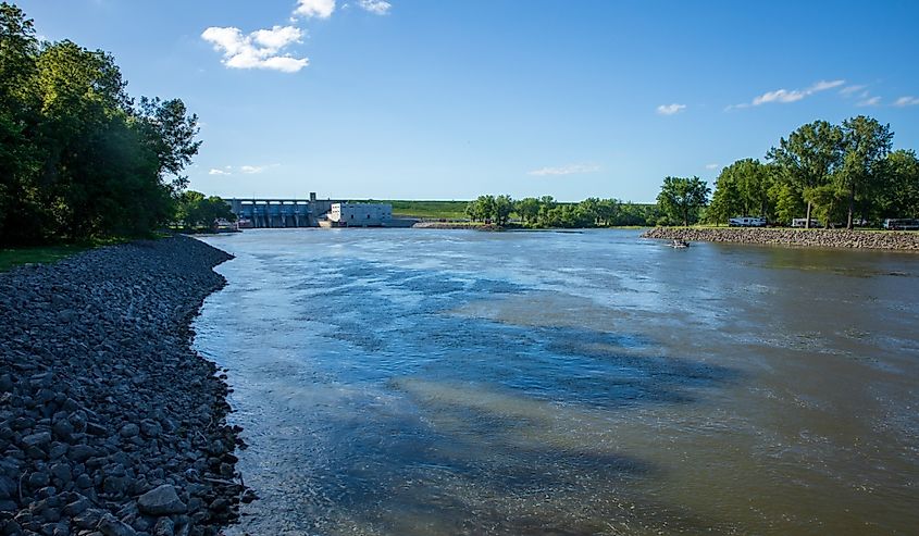 Below Red Rock Dam in central Iowa on the Des Moines River.