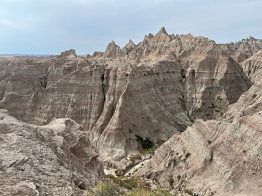 Unique rock formations in South Dakota's Badlands