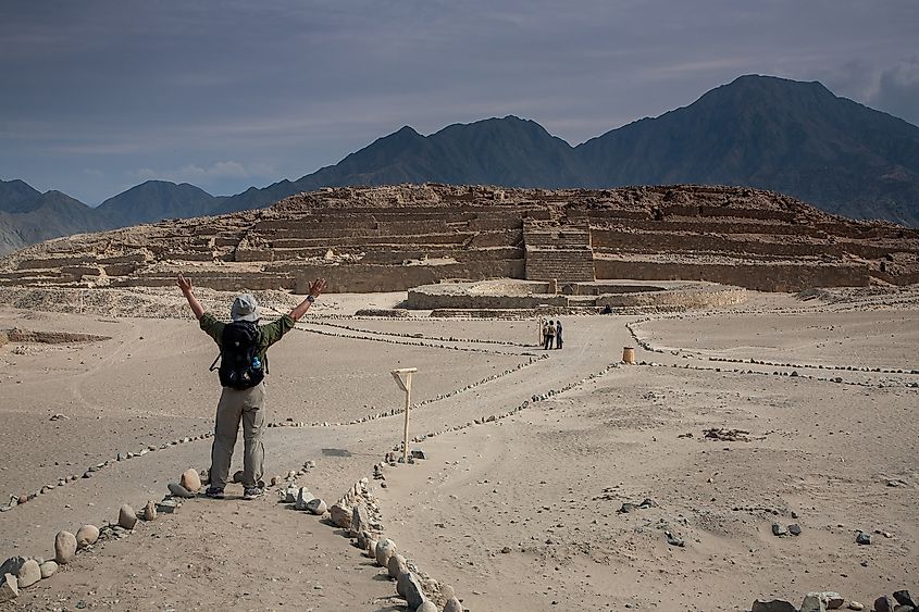 Tourist at the Caral-Supe