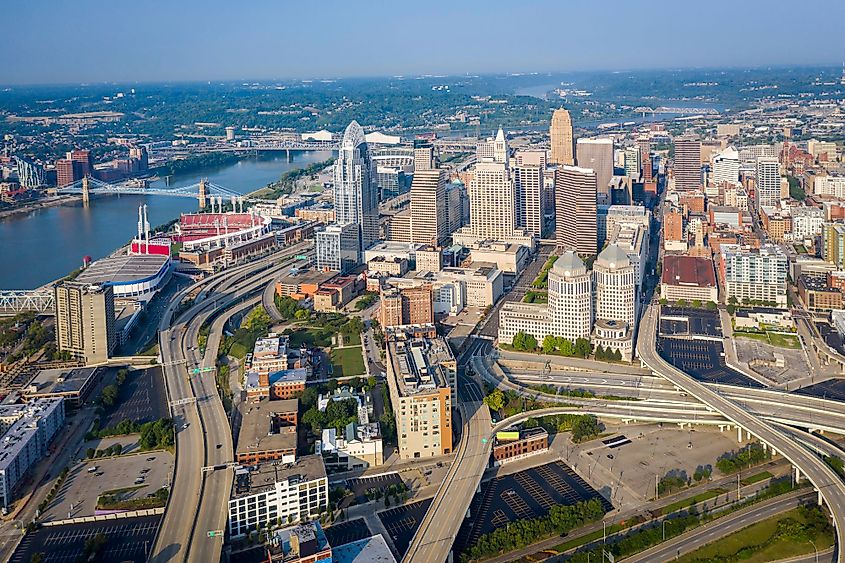 Aerial view of Cincinnati, Ohio