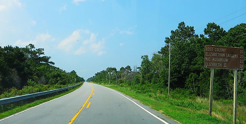North Carolina's scenic Alligator River Route.