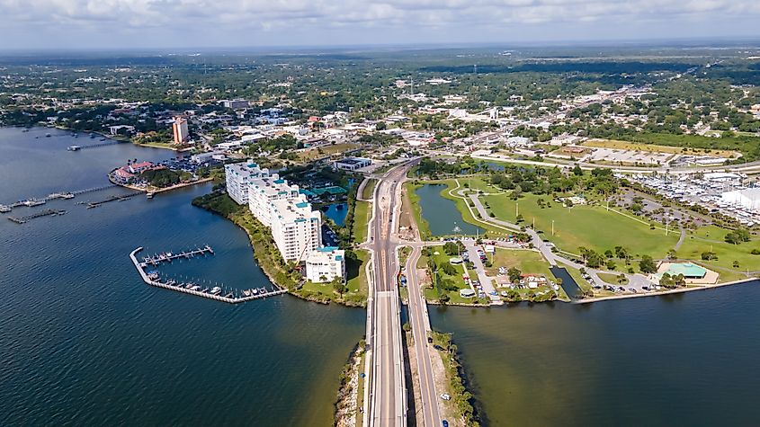 Aerial view of Titusville in Florida.