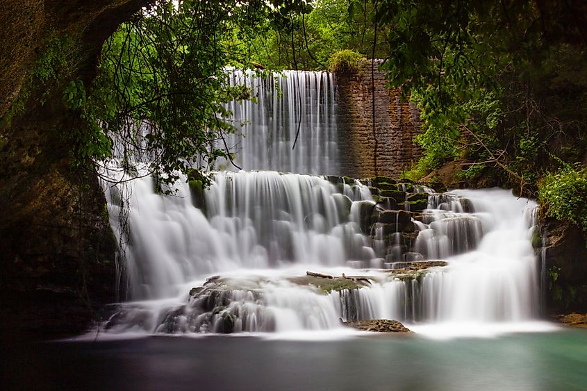 Mirror Lake Waterfall near Fifty-six, Arkansas.