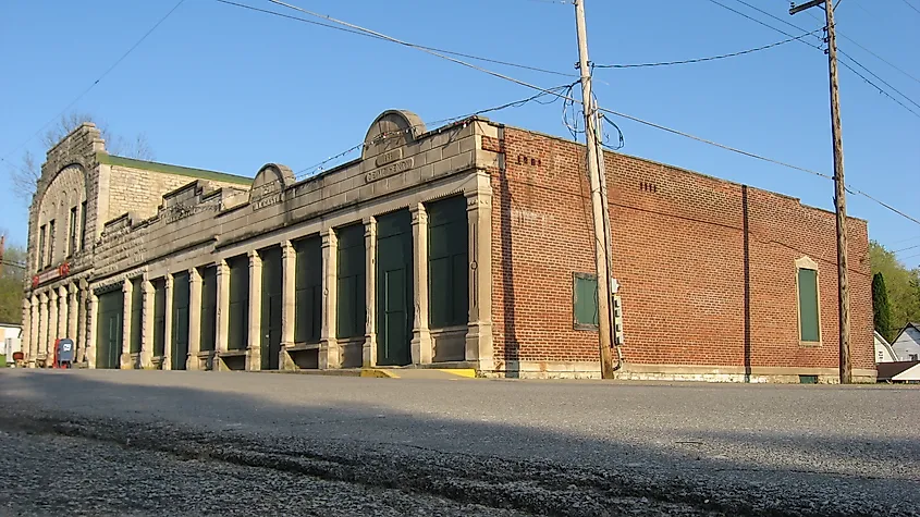 Main Street in Stinesville, Indiana, United States.