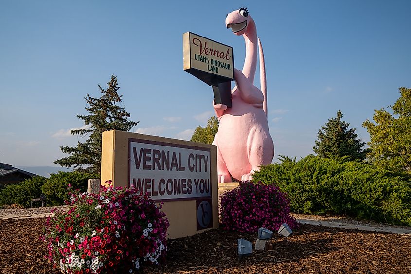 Sign for Vernal, Utah.