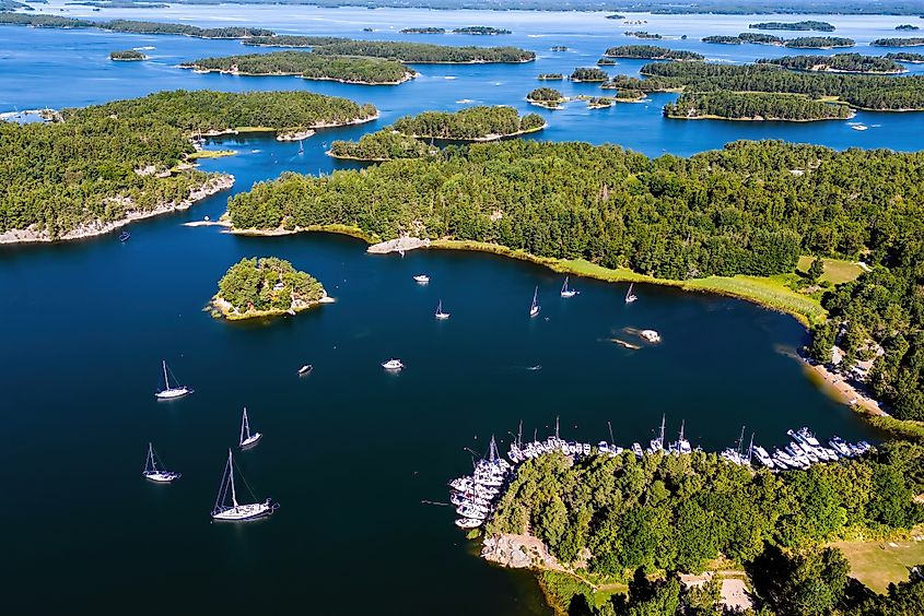 Aerial view of the Stockholm archipelago.