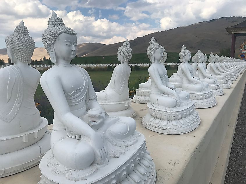 The Garden of One Thousand Buddhas, located just north of Arlee, Montana, is open year-round to the public.